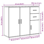 Skjenk Artisan Eik 91X29,5X75 Cm Konstruert Tre