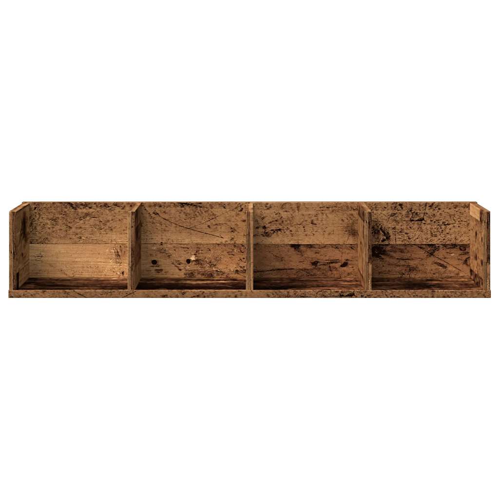 Veggmontert Cd-Hylle Gammelt Tre 100X18X18 Cm Konstruert Tre