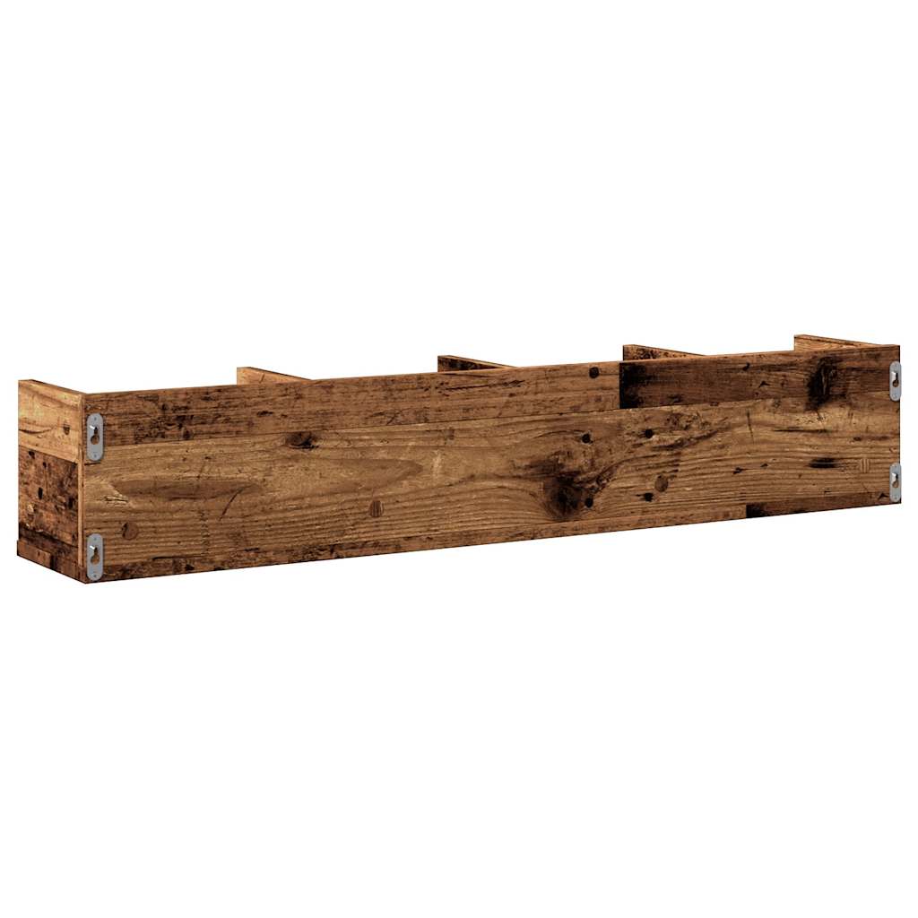 Veggmontert Cd-Hylle Gammelt Tre 100X18X18 Cm Konstruert Tre