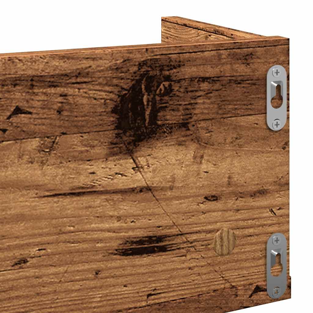 Veggmontert Cd-Hylle Gammelt Tre 100X18X18 Cm Konstruert Tre