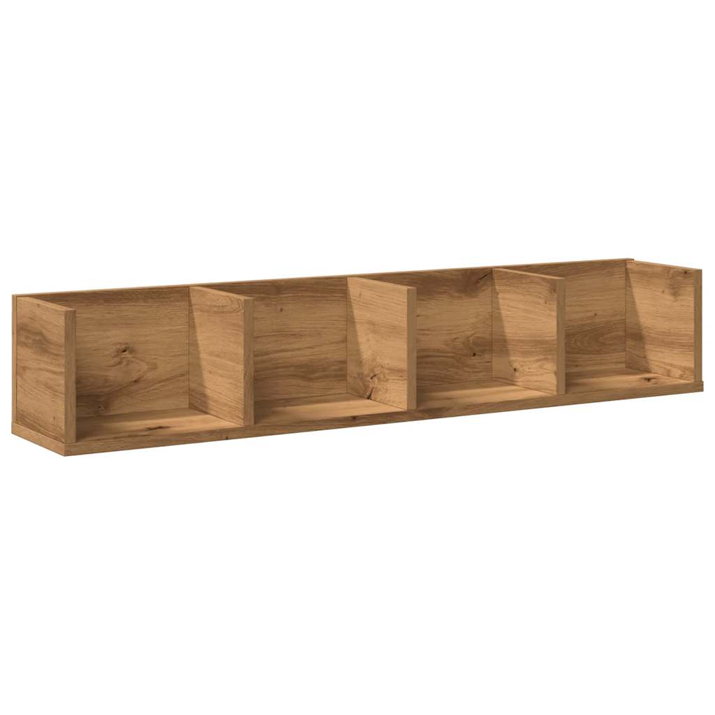 Veggmontert Cd-Hylle Artisan Eik 100X18X18 Cm Konstruert Tre