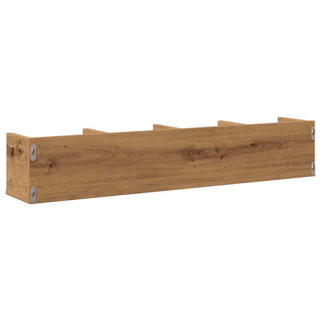 Veggmontert Cd-Hylle Artisan Eik 100X18X18 Cm Konstruert Tre