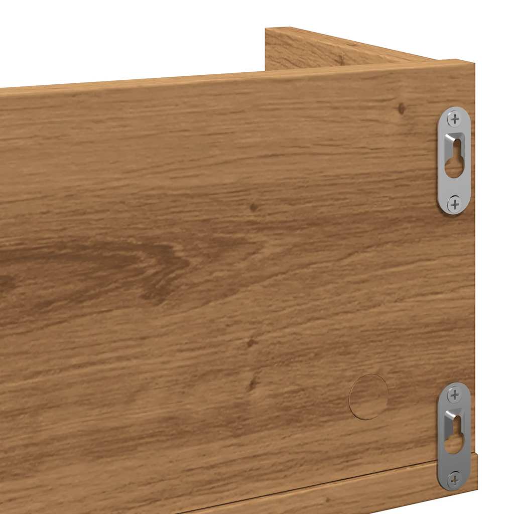 Veggmontert Cd-Hylle Artisan Eik 100X18X18 Cm Konstruert Tre
