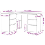 Hjørnepult Artisan Eik 145X100X76 Cm Konstruert Tre