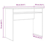 Skrivebord Gammelt Tre 90X50X74 Cm Konstruert Tre