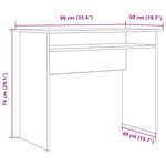 Skrivebord Artisan Eik 90X50X74 Cm Konstruert Tre