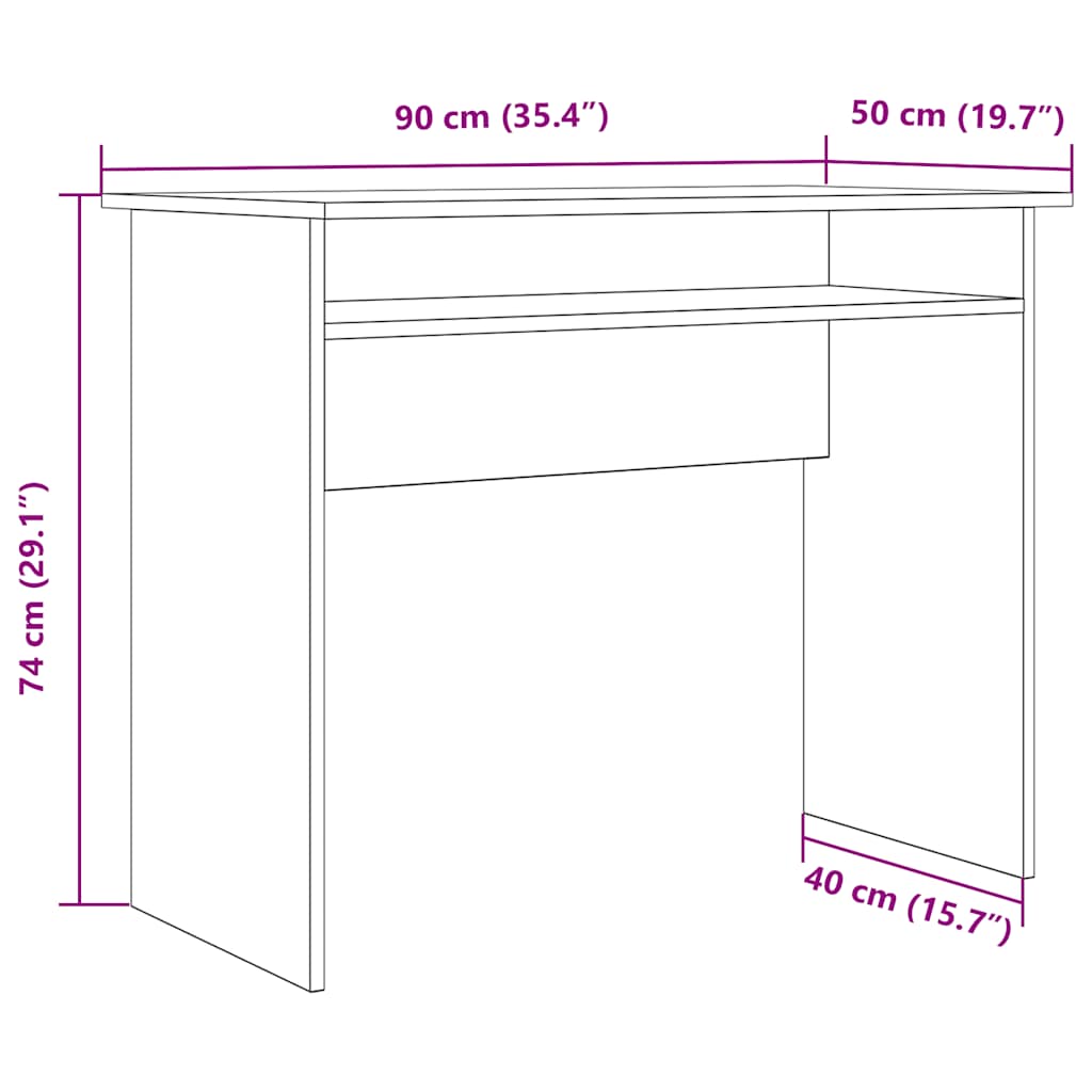 Skrivebord Artisan Eik 90X50X74 Cm Konstruert Tre