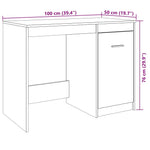 Skrivebord Gammelt Tre 100X50X76 Cm Konstruert Tre