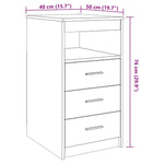Kommode Artisan Eik 40X50X76 Cm Konstruert Tre