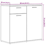 Skjenk Gammelt Tre 80X36X75 Cm Konstruert Tre