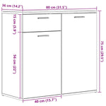 Skjenk Artisan Eik 80X36X75 Cm Konstruert Tre