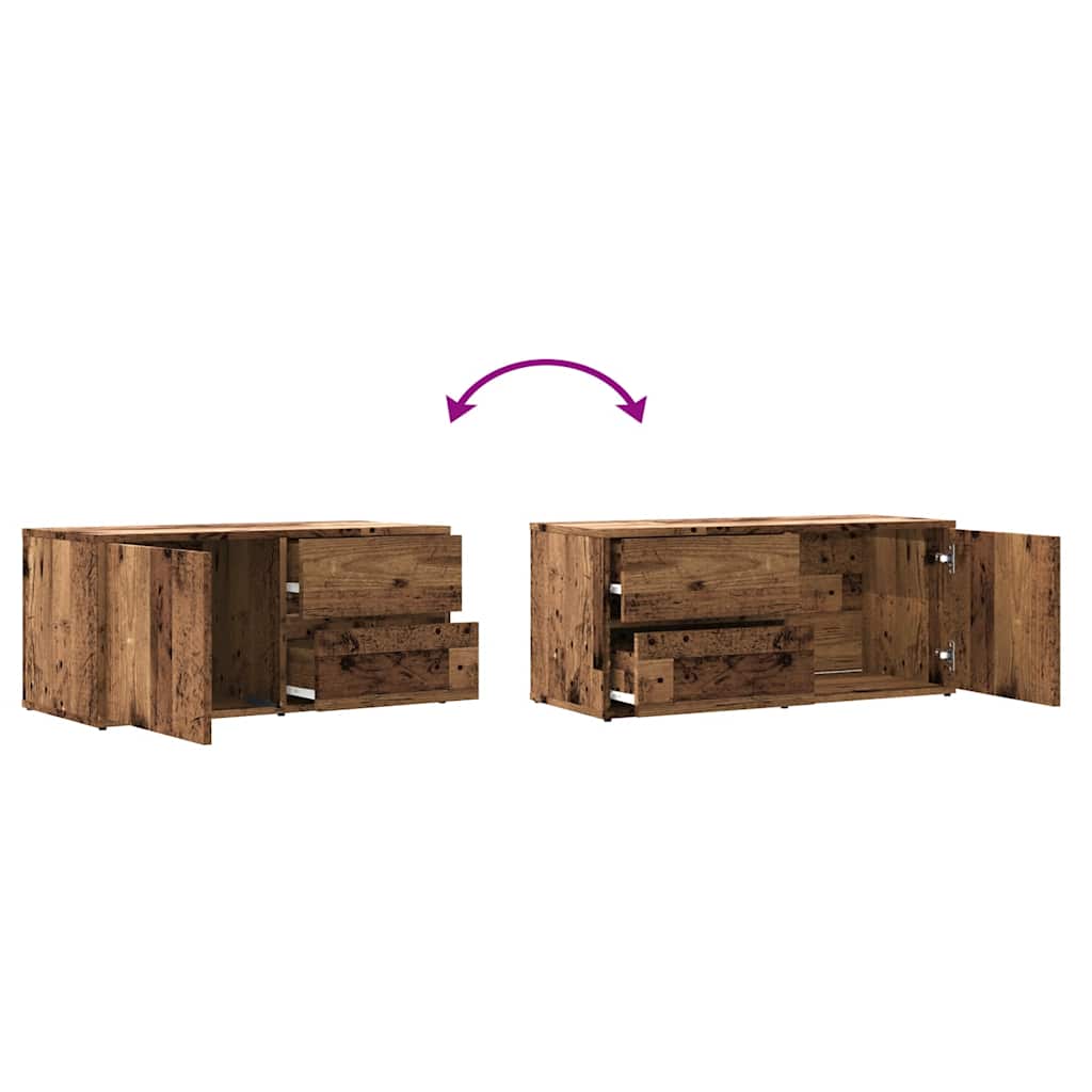 Tv-Benk Gammelt Tre 80X34X35,5 Cm Konstruert Tre