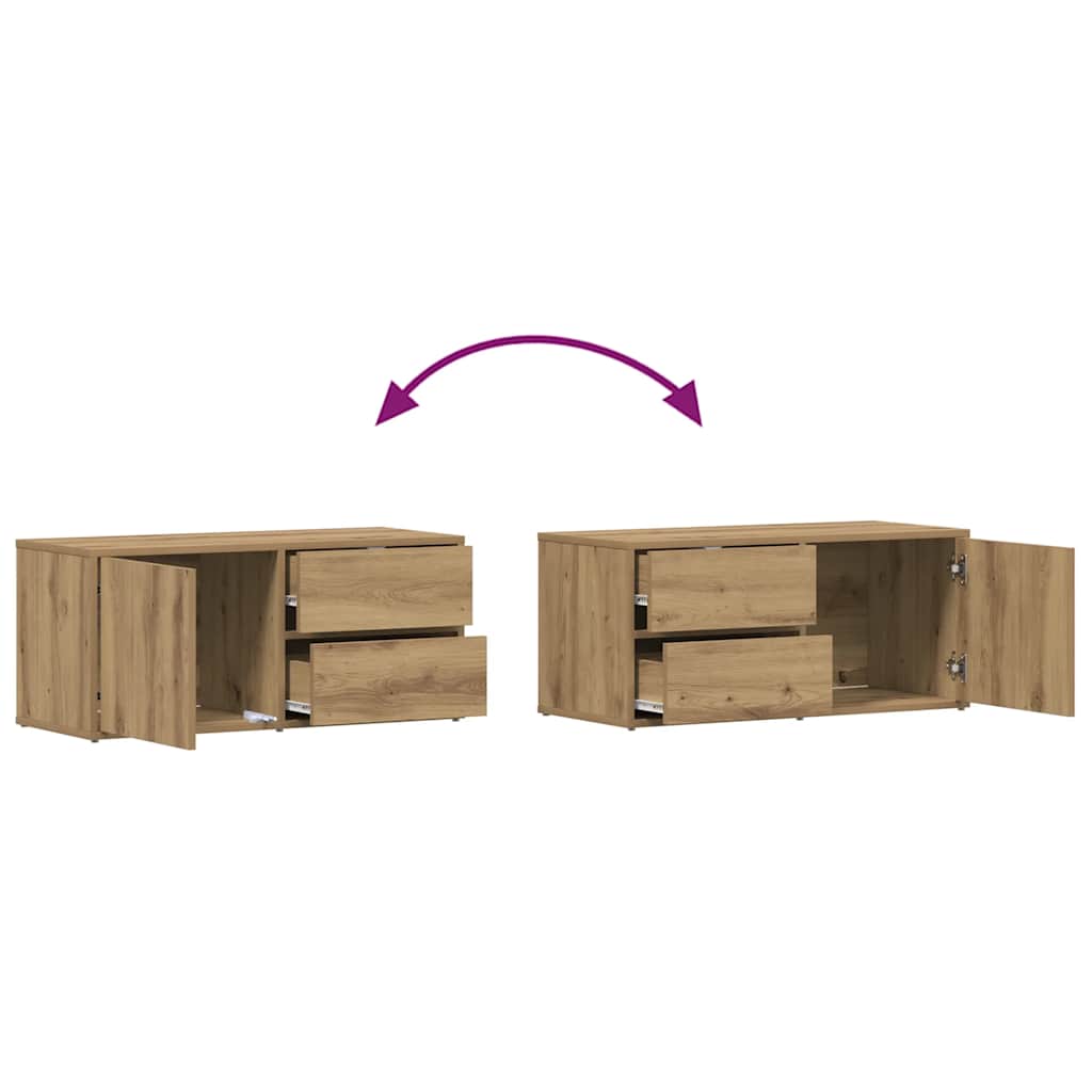 Tv-Benk Artisan Eik 80X34X35,5 Cm Konstruert Tre