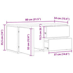 Tv-Benk Artisan Eik 80X34X35,5 Cm Konstruert Tre
