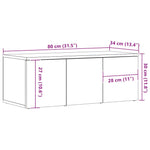 Tv-Benk Artisan Eik 80X34X30 Cm Konstruert Tre