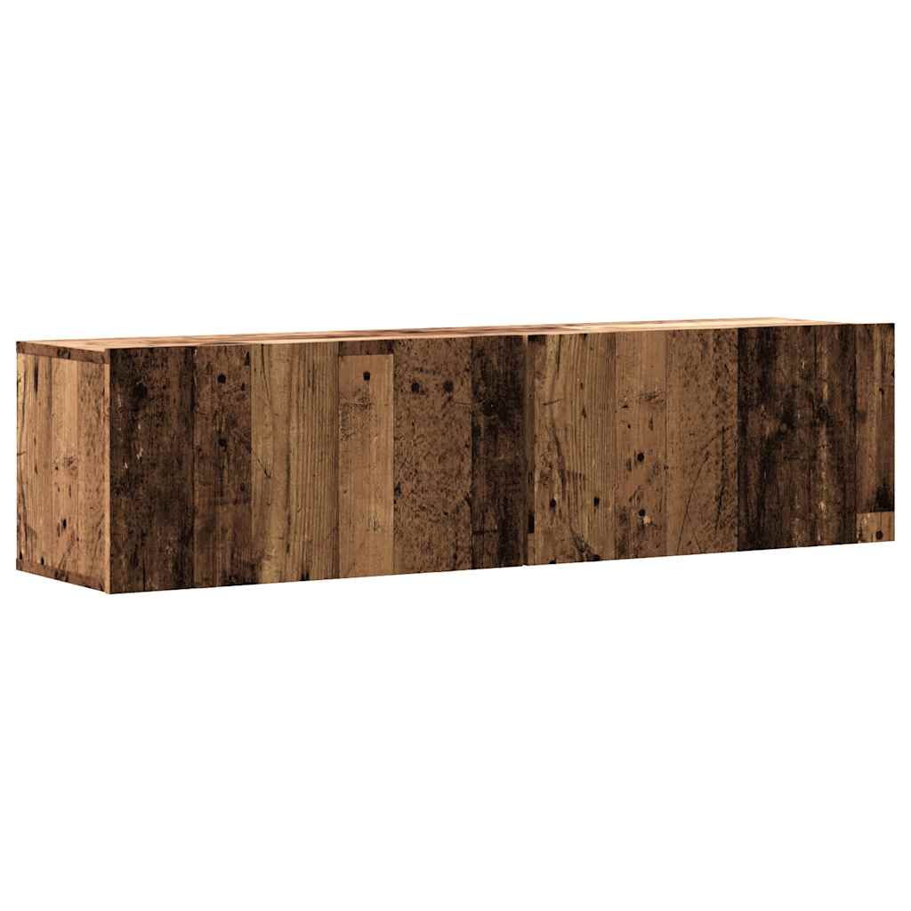 Vegghengt Tv-Benk Gammelt Tre 120X30X30 Cm Konstruert Tre