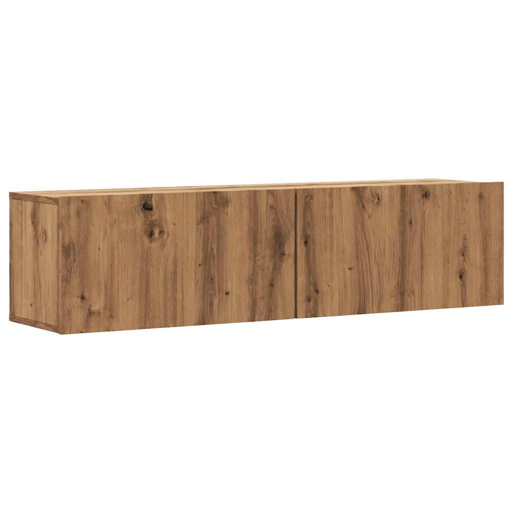 Vegghengt Tv-Benk Artisan Eik 120X30X30 Cm Konstruert Tre