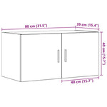 Veggskap Artisan Eik 80X39X40 Cm Konstruert Tre