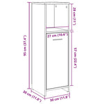 Baderomsskap Gammelt Tre 30X30X95 Cm Konstruert Tre