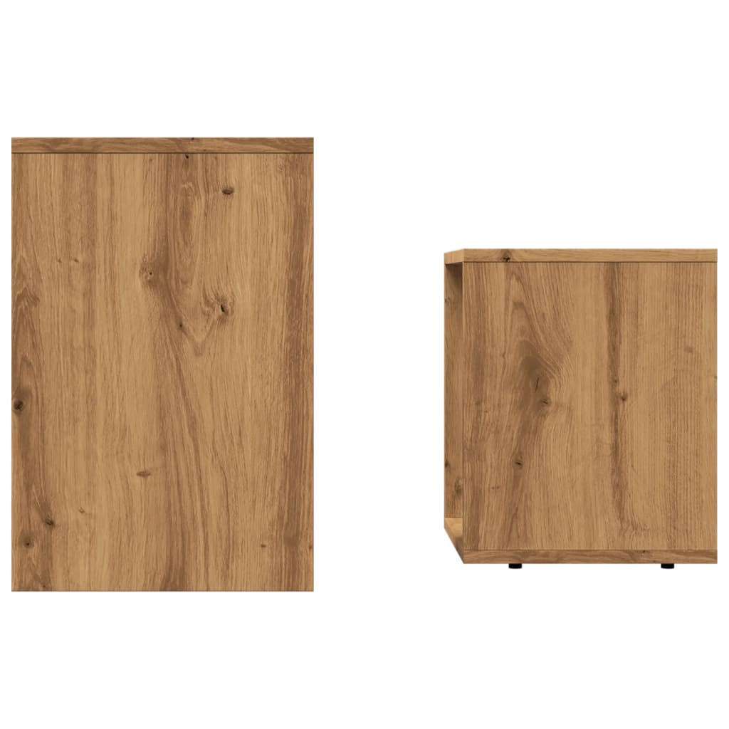 Stablebare Salongbord 2 Stk Artisan Eik Konstruert Tre