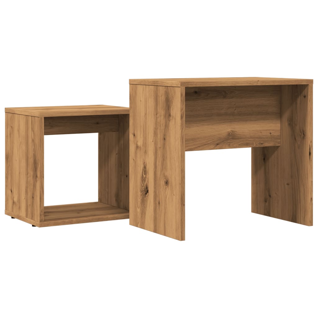 Stablebare Salongbord 2 Stk Artisan Eik Konstruert Tre