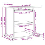Databord Artisan Eik 80X50X75 Cm Konstruert Tre