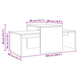 Salongbord Artisan Eik 100X48X40 Cm Sponplate