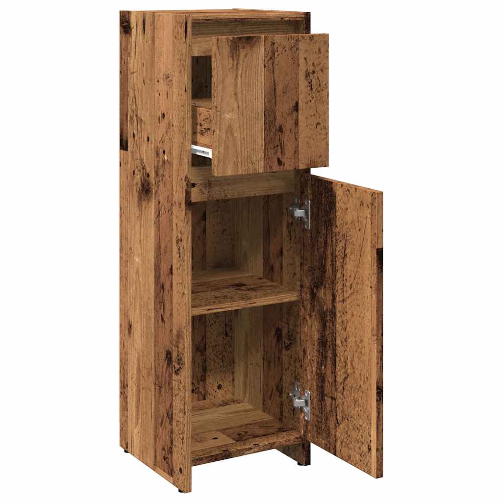 Baderomsskap Gammelt Tre 30X30X95 Cm Konstruert Tre