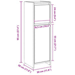 Baderomsskap Gammelt Tre 30X30X95 Cm Konstruert Tre