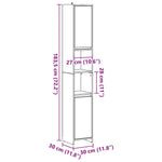Baderomsskap Gammelt Tre 30X30X183,5 Cm Konstruert Tre