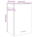 Hengende Skap &quot;Lyon&quot; Gammelt Tre 40X31X60 Cm Konstruert Tre