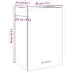 Hengende Skap &quot;Lyon&quot; Artisan Eik 40X31X60 Cm Konstruert Tre
