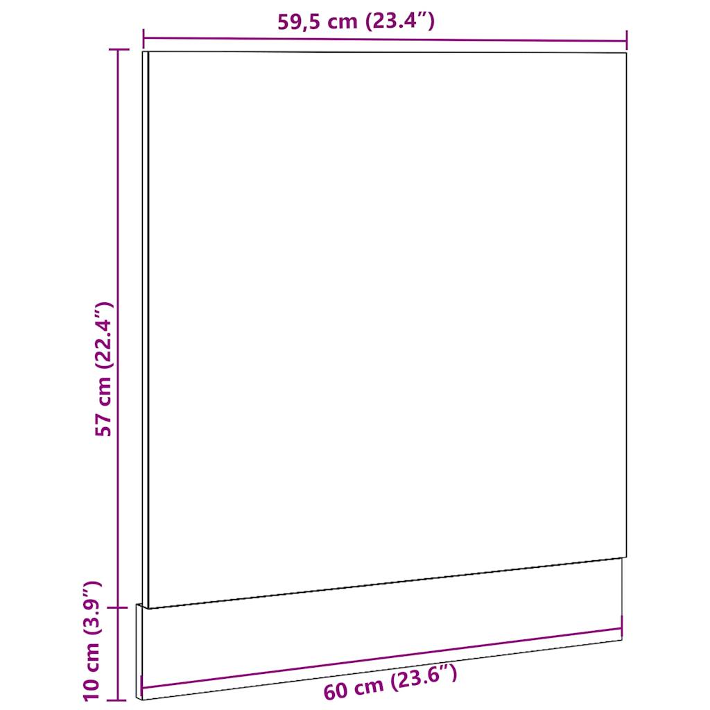 Oppvaskmaskinspanel &quot;Lyon&quot; Gammelt Tre 60X1,5X67 Cm