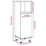 Baderomsskap Gammelt Tre 30X30X95 Cm Konstruert Tre
