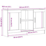 Skjenk Artisan Eik 120X30,5X70 Cm Konstruert Tre