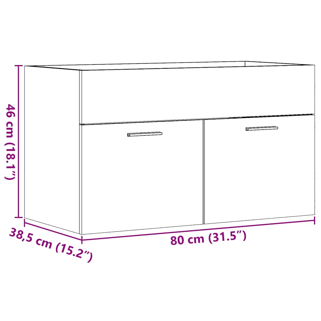 Servantskap Artisan Eik 80X38,5X46 Cm Konstruert Tre
