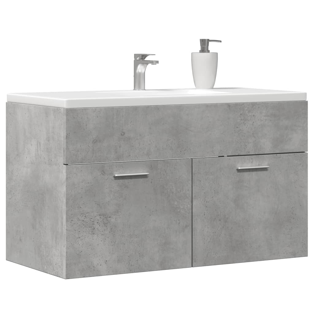 Servantskap Betonggrå 90X38,5X46 Cm Konstruert Tre
