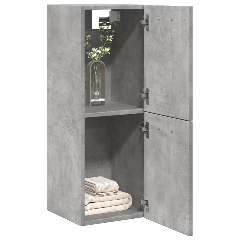 Hengende Baderomsskap Betonggrå 30X30X80 Cm Konstruert Tre