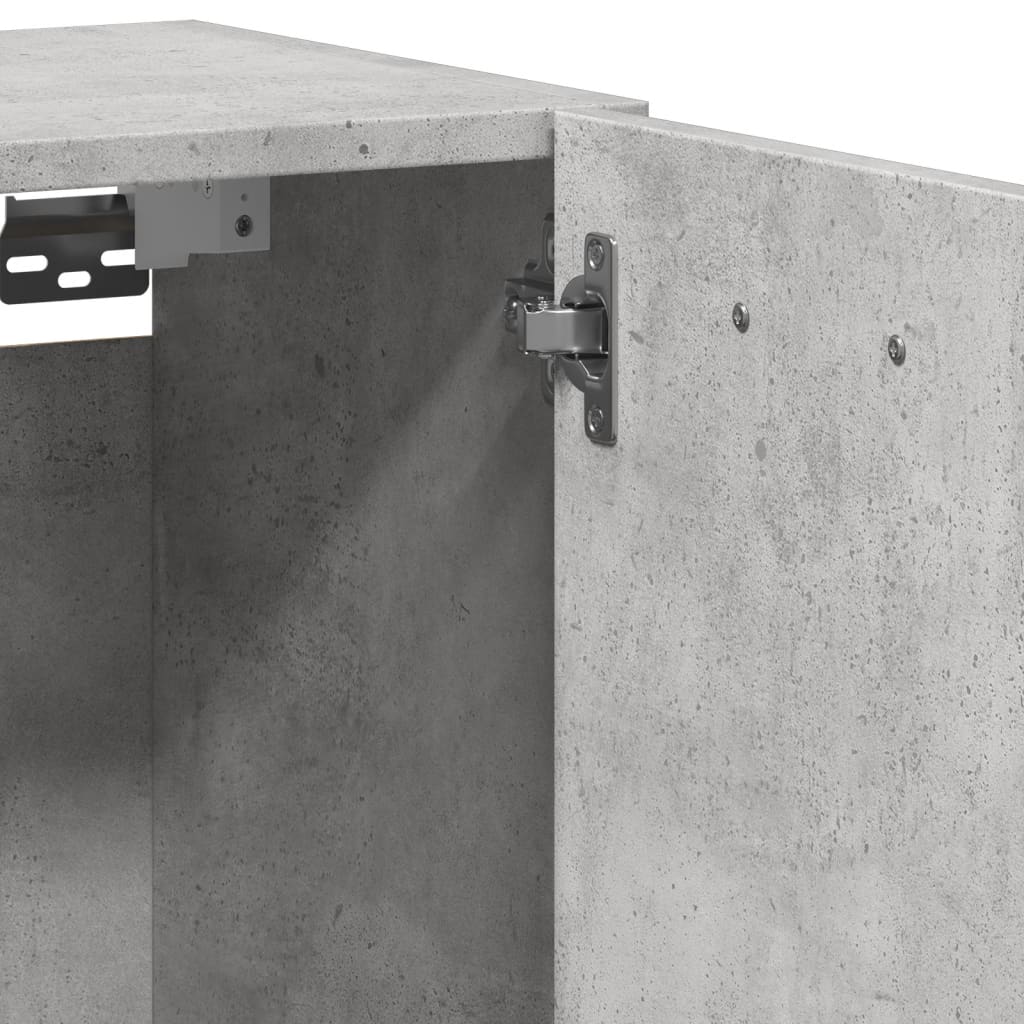 Hengende Baderomsskap Betonggrå 30X30X80 Cm Konstruert Tre
