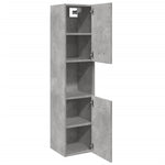 Hengende Baderomsskap Betonggrå 30X30X130 Cm Konstruert Tre