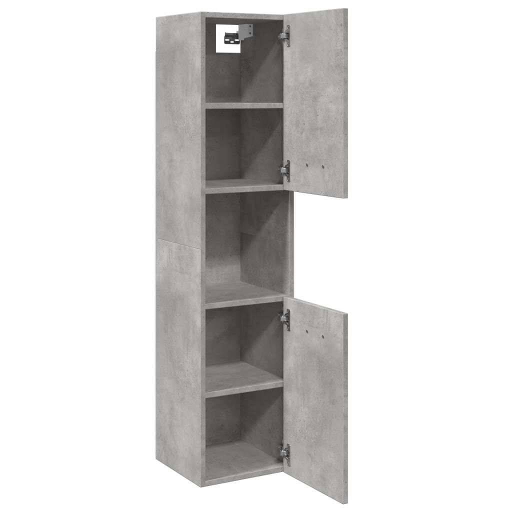 Hengende Baderomsskap Betonggrå 30X30X130 Cm Konstruert Tre