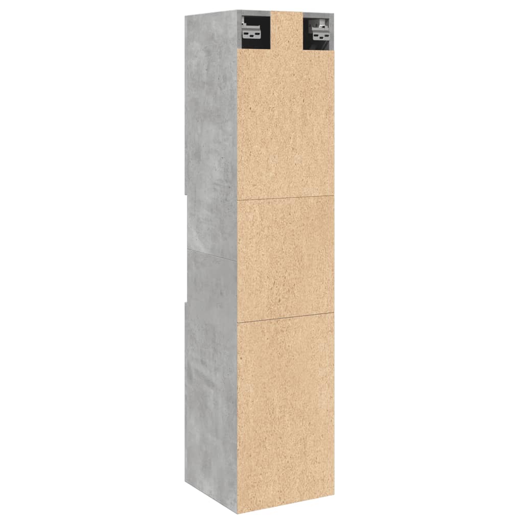 Hengende Baderomsskap Betonggrå 30X30X130 Cm Konstruert Tre