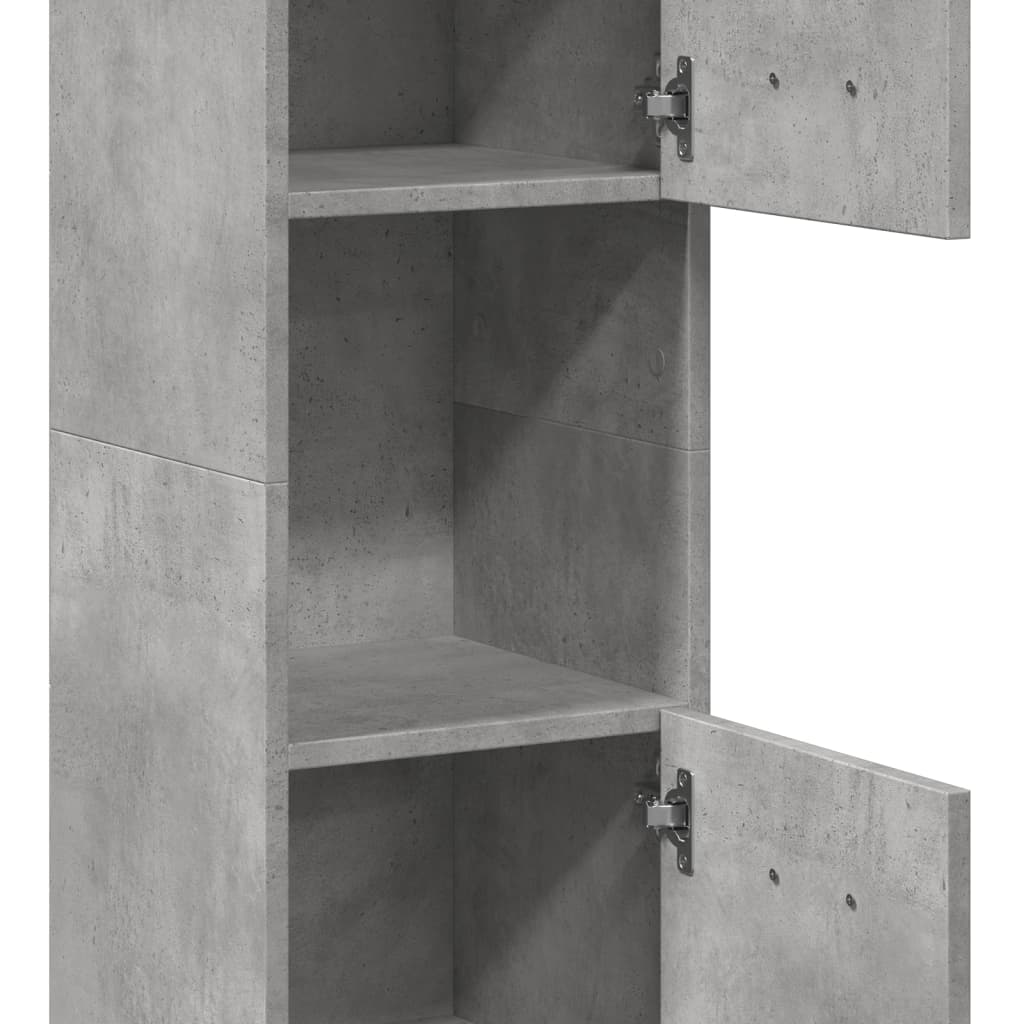 Hengende Baderomsskap Betonggrå 30X30X130 Cm Konstruert Tre