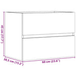 Baderomsskap Betonggrå 60X38,5X45 Cm Konstruert Tre