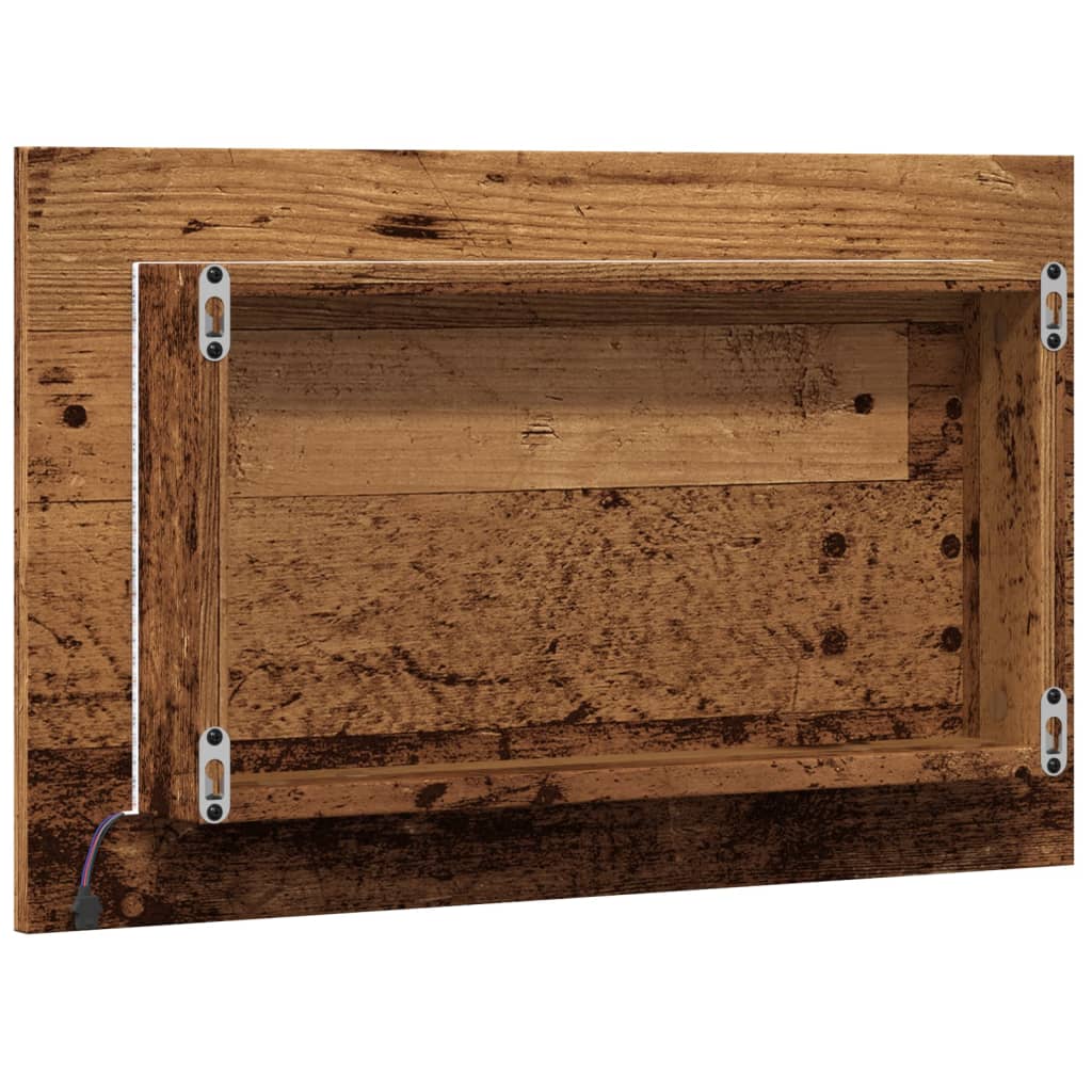 Baderomsspeil Med Led-Lys Betonggrå 60X8,5X38 Cm