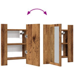 Speilskap Med Led Gammelt Tre 40X12X45 Cm Konstruert Tre