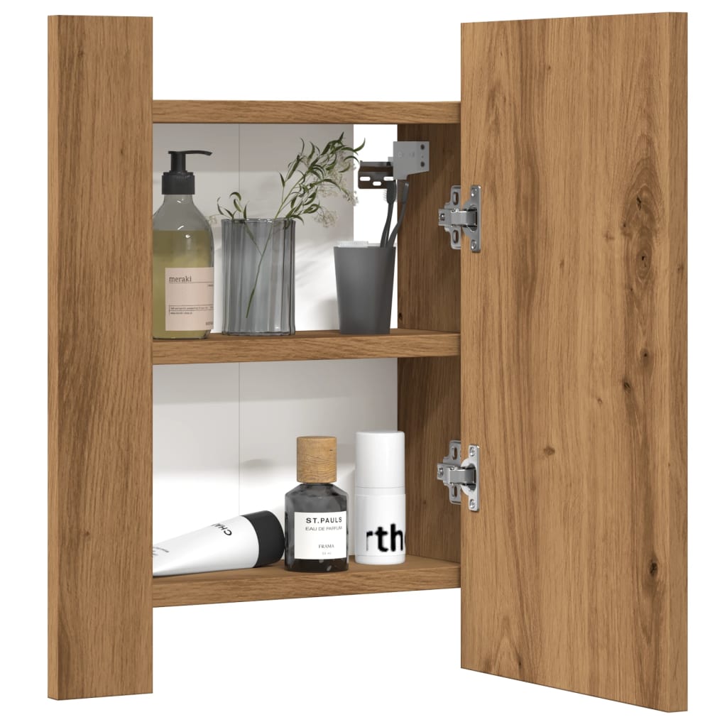 Speilskap Med Led Artisan Eik 40X12X45 Cm Konstruert Tre