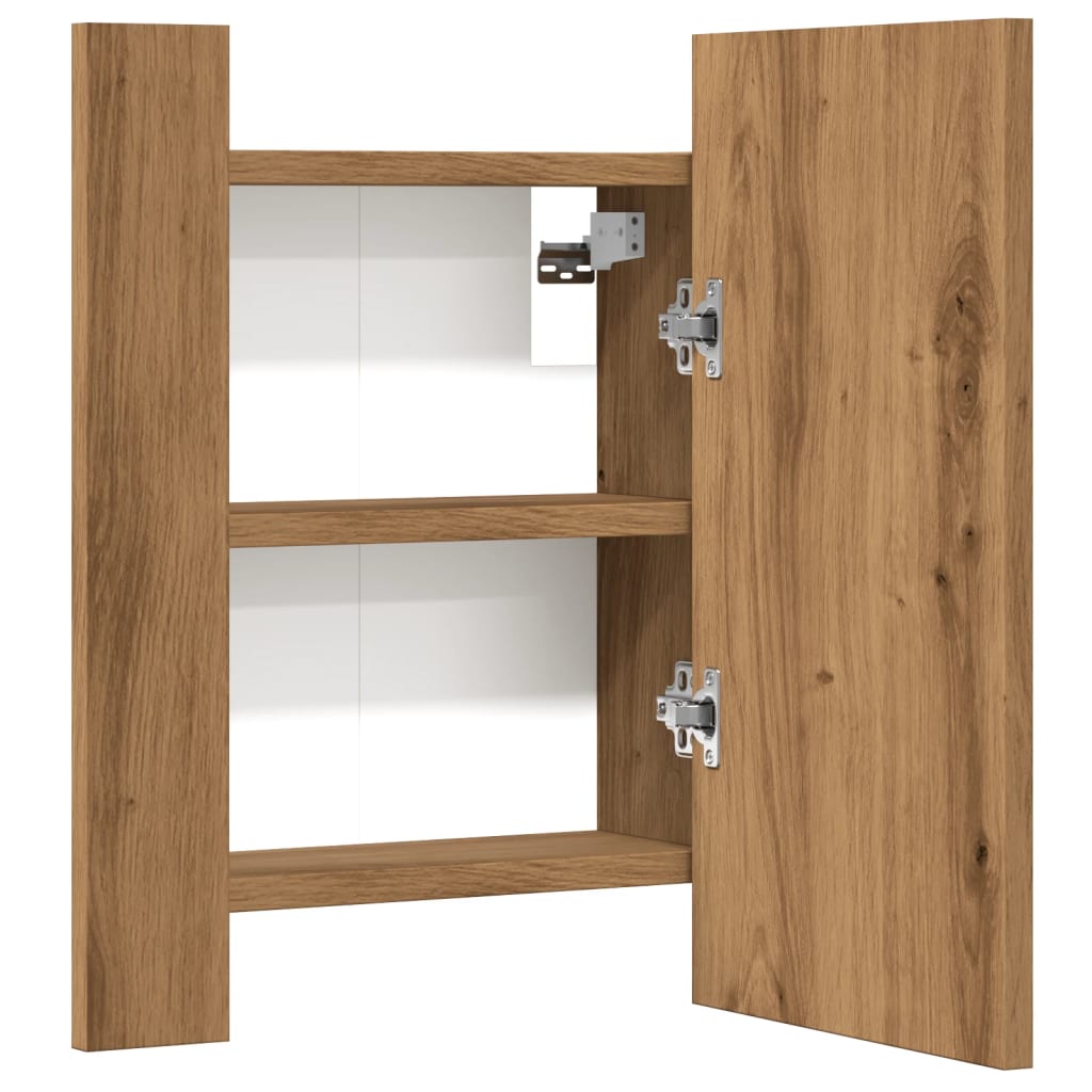 Speilskap Med Led Artisan Eik 40X12X45 Cm Konstruert Tre