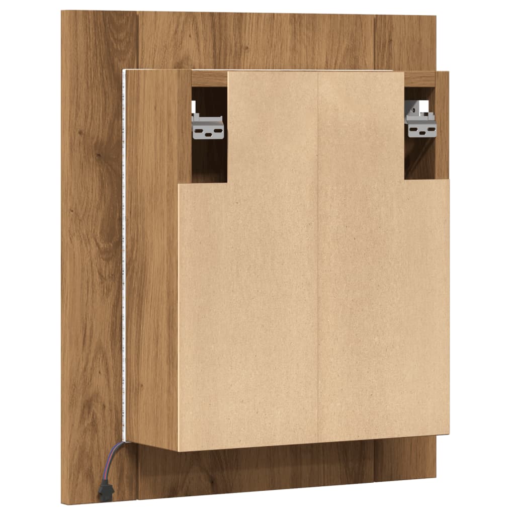Speilskap Med Led Artisan Eik 40X12X45 Cm Konstruert Tre