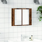 Speilskap Med Led Gammelt Tre 60X12X45 Cm Konstruert Tre